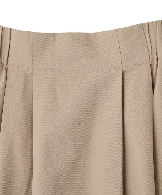 Green Parks 綿混やわらかタッチタックスカート Beige