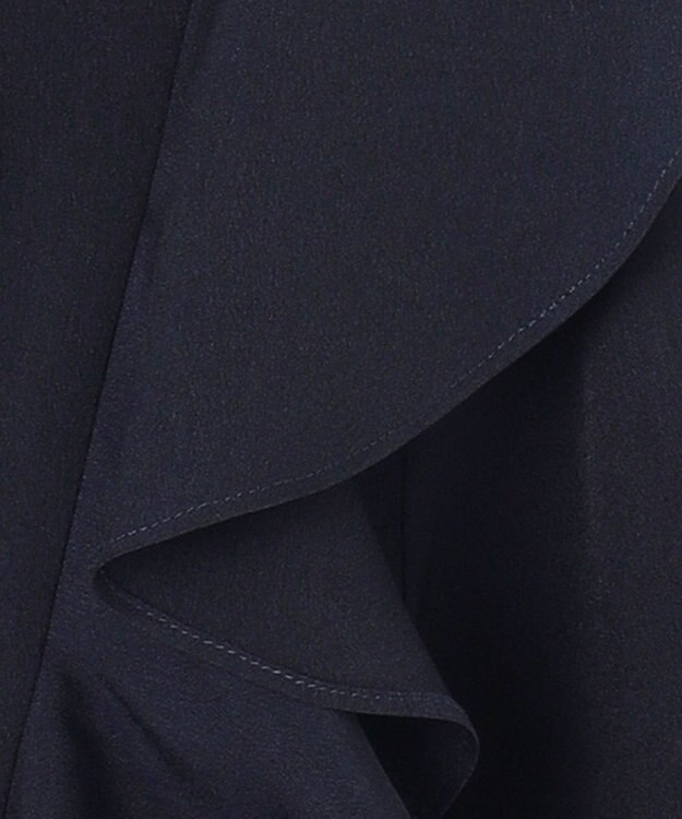 Feroux 【洗える】プリーツ ワンピース ネイビー系（無地）