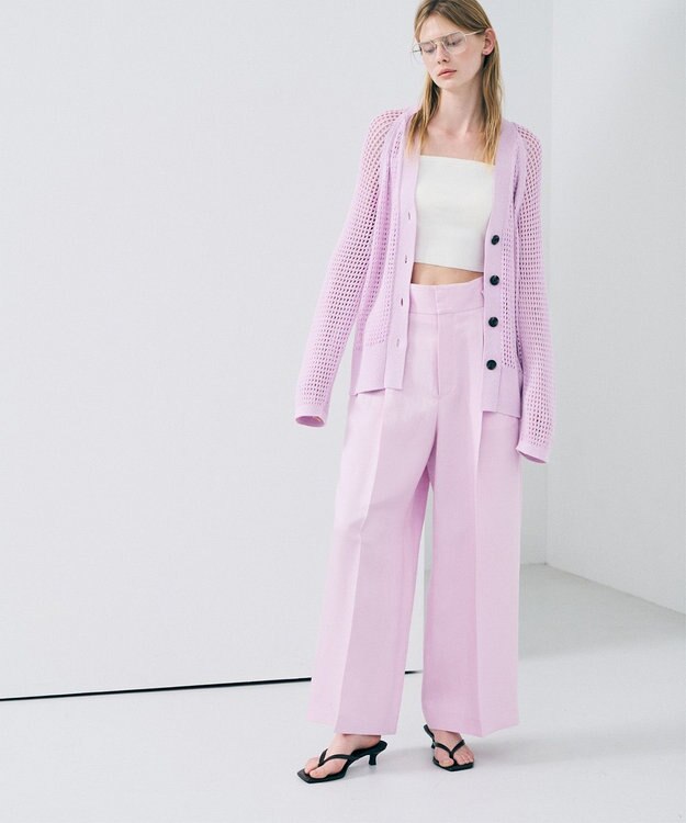 uncrave メッシュニット カーディガン ライトピンク