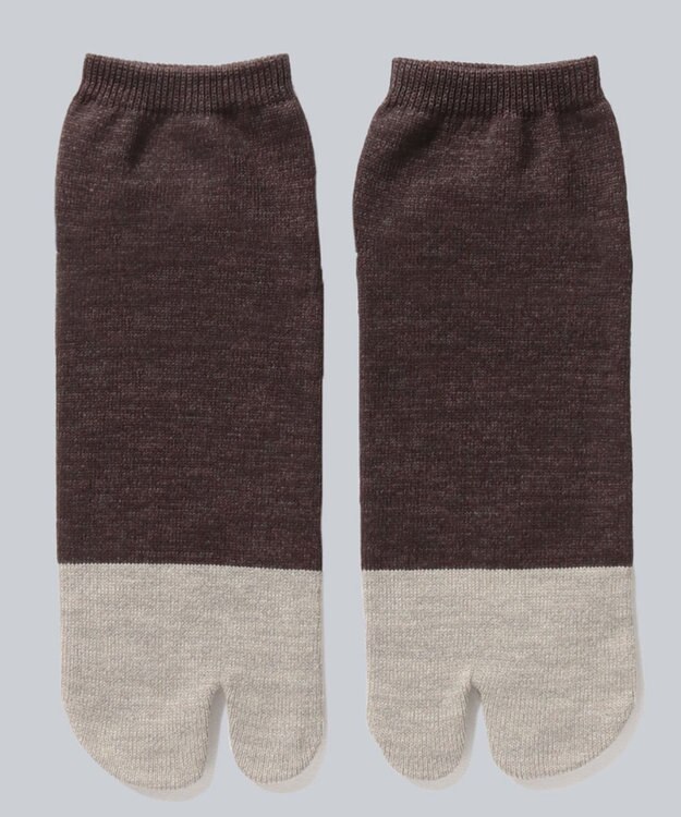 WHITE MAILS 【UNISEX】PAPER COLOR BLOCK TABI ANKLE ソックス カーキ