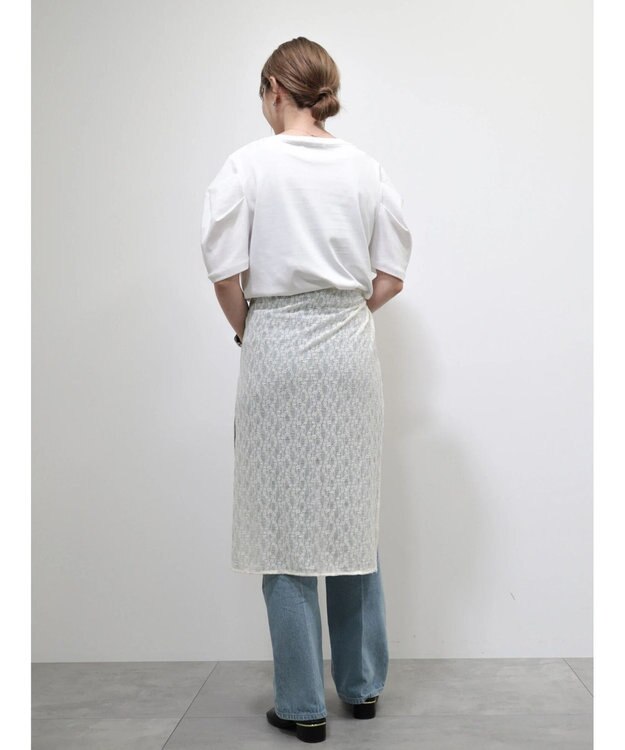 AMERICAN HOLIC 接触冷感タックスリーブ５分袖カットプルオーバー Off White