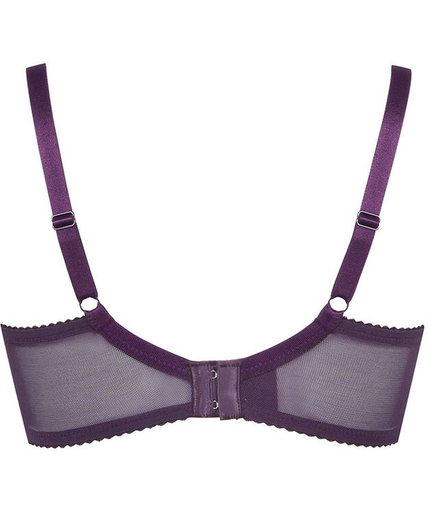 WACOAL 【リボンブラ 脇すっきり】 ブラジャー 脇高設計 着やせシルエット 谷間をメイクしてキープ Gカップまで対応 大きいサイズ レディース BRB433 /ワコール バイオレット