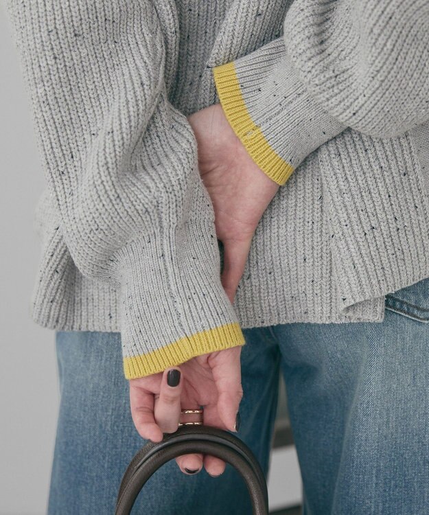 AMERICAN HOLIC 【WEB限定】配色ラインニットプルオーバー Oatmeal