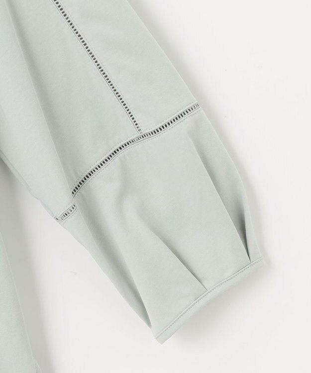 J.PRESS LADIES 【洗える】プレーティングジャージー フロントタック カットソー ミント系