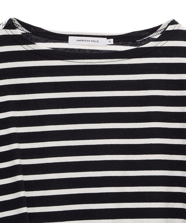 AMERICAN HOLIC バスクボーダー半袖プルオーバー Black