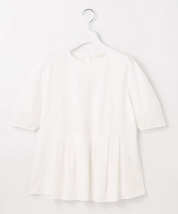 自由区 【接触冷感・UVカット・吸水速乾・抗菌防臭・洗える】ハイツイストポンチペプラム カットソー オフ