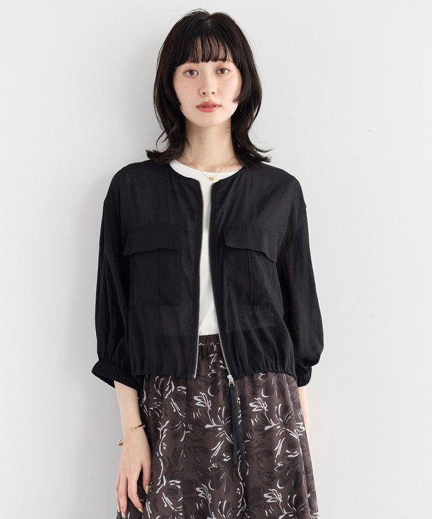 YECCA VECCA ドライタッチシアーブルゾン Black