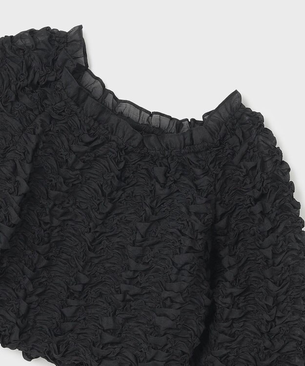 GRACE CONTINENTAL シャーリングトップ ブラック