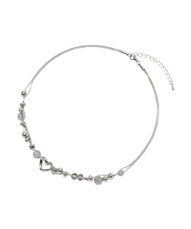 Green Parks ランダムビーズチェーンネックレス Silver