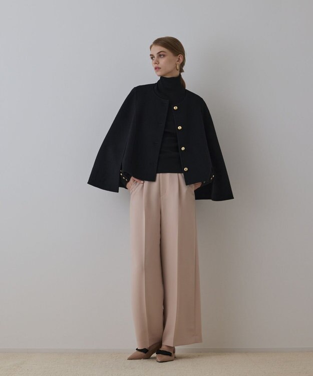 GRACE CONTINENTAL リバーケープジャケット ブラック