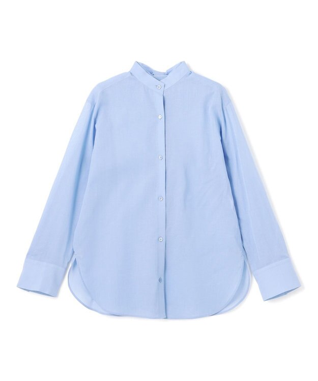 BEIGE， 【洗える】PLUMERIA / コットンシアーバックボウタイブラウス Sax