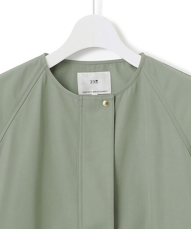 23区 S 【撥水加工】ライトツイル ノーカラーコート カーキ系