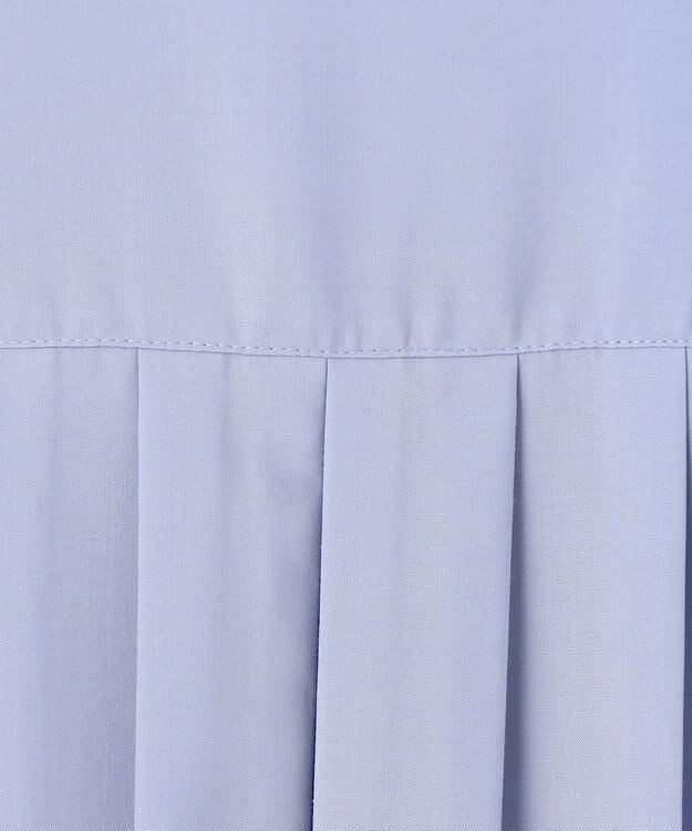 J.PRESS LADIES 【洗える】スパンローン バックプリーツ ブラウス ブルー系