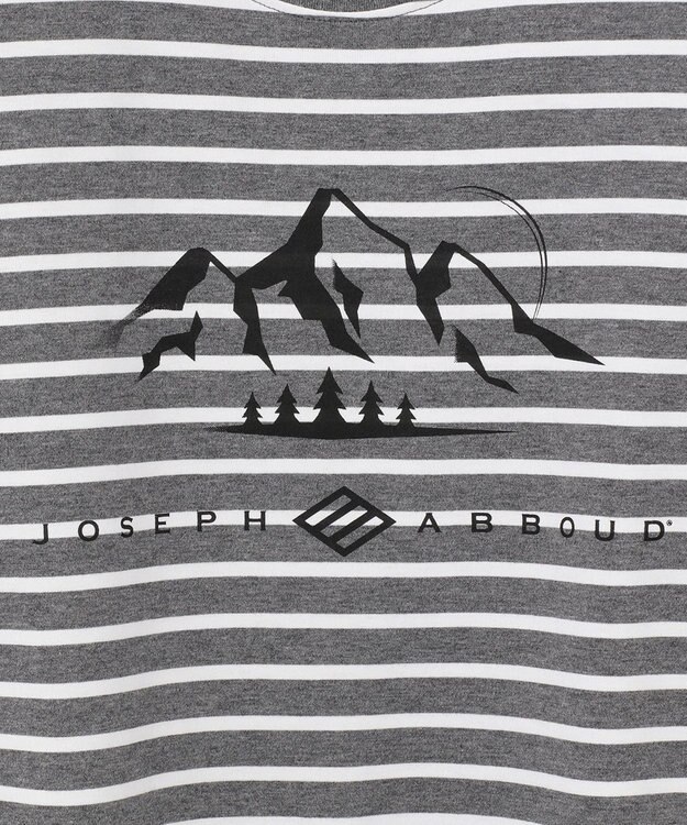 JOSEPH ABBOUD MOUNTAIN 【UNISEX】ギザンティ天竺ボーダー Tシャツ グレー系2