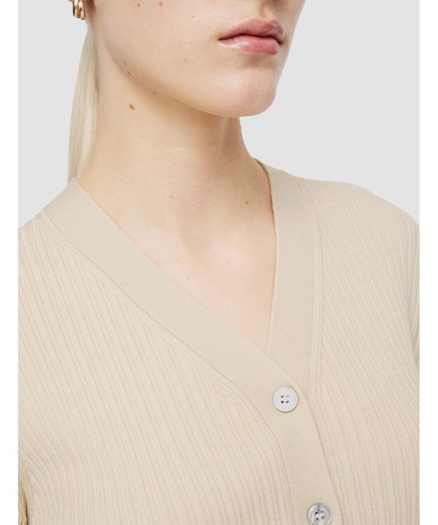 JOSEPH 【洗える】ファインリブメリノ　カーディガン Quail