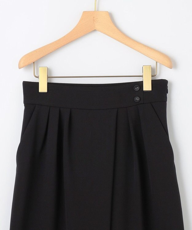 組曲 【暖かい・ストレッチ】バックウォームワイドタックパンツ ブラック系