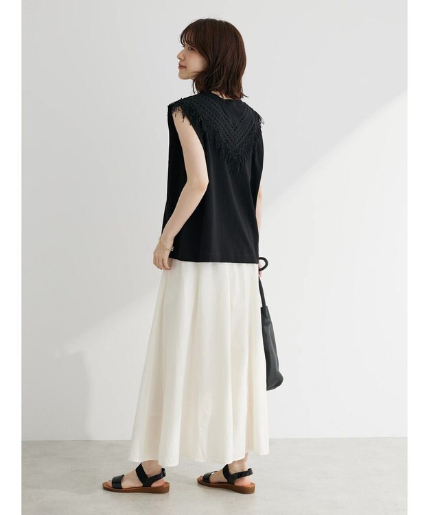 Green Parks Ｉ　切替ギャザーロングスカート Off White