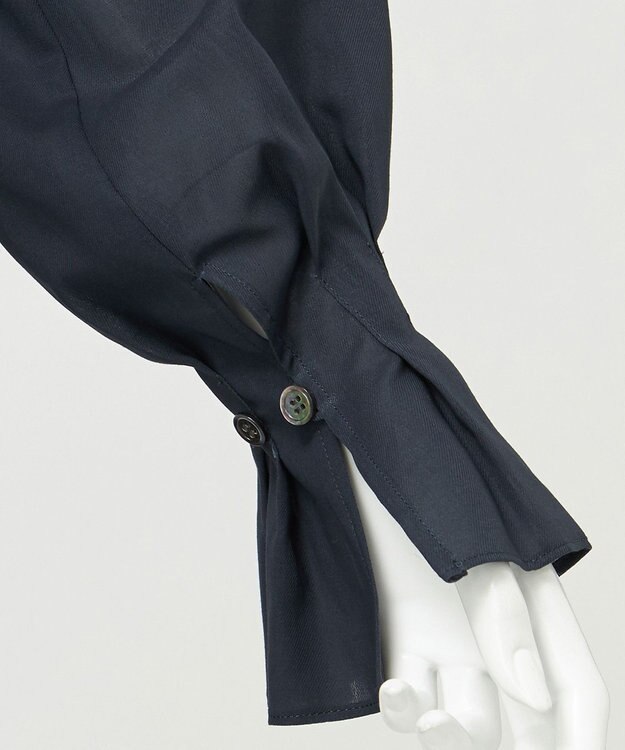 23区 【GOLD LABEL】シアーコットン ラッフル襟 ブラウス ダルブルー系