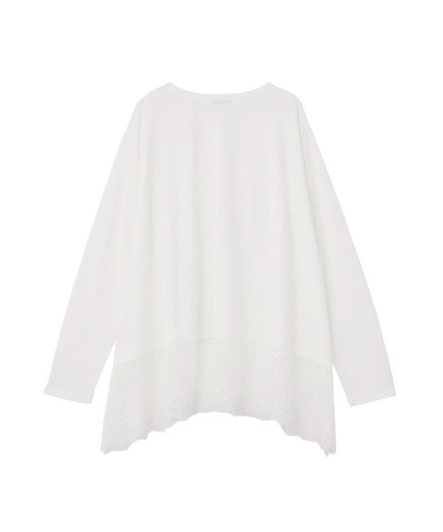 Green Parks 裾イレヘムレースドッキングプルオーバー Off White