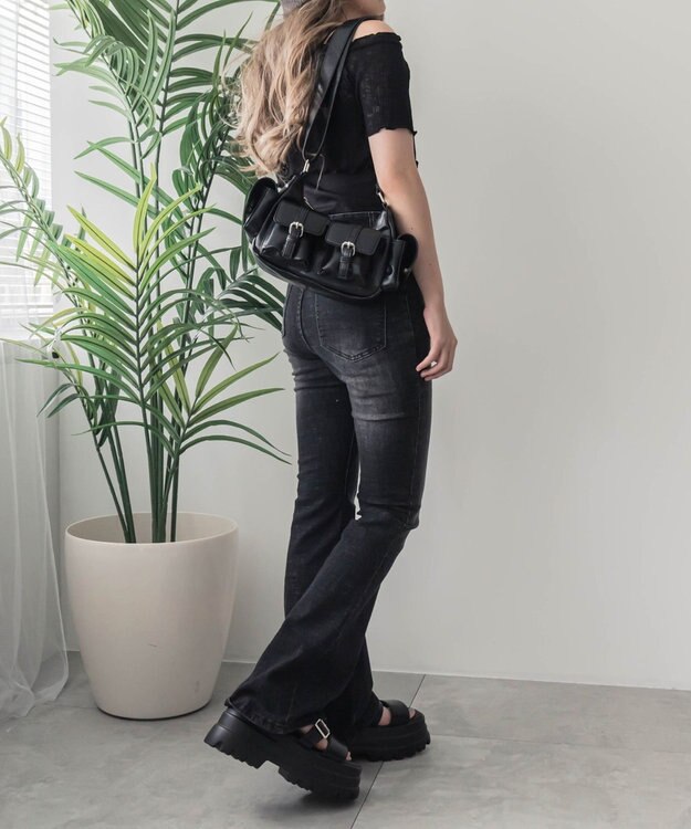 WEGO 金具デザインポケットショルダー ブラック