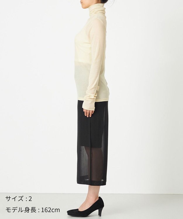 NAVE 【Nave・洗える】ツイストシアー タートルネックプルオーバー ライトイエロー系