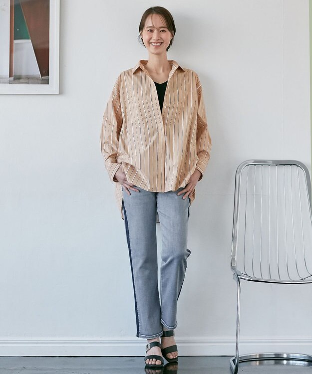 自由区 【XSサイズ～/洗える】USUKARU DENIM ヴィンテージストレート デニムパンツ ライトインディゴバイカラー