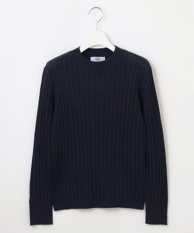 J.PRESS LADIES 【洗える】KNIT BASIC クルーネック ニット トップネイビー系