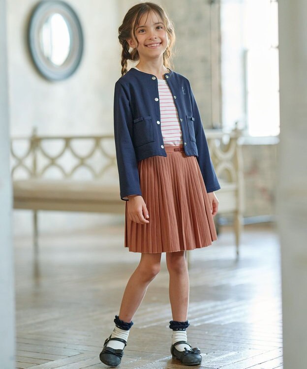 組曲 KIDS 【110-140㎝】スナップボタン カーディガン ネイビー系