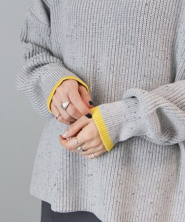 AMERICAN HOLIC 【WEB限定】配色ラインニットプルオーバー Oatmeal