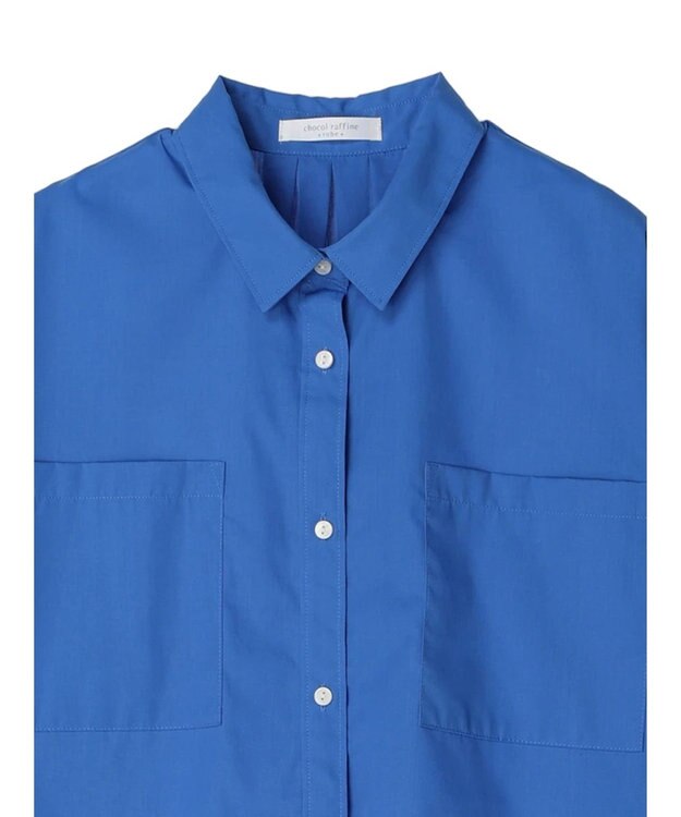 Green Parks 胸元ポケットイージーケアシャツ Blue