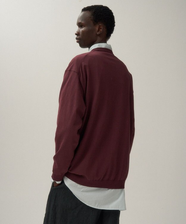 ATON FRESCA KNIT | クルーネックセーター - UNISEX BURGANDY