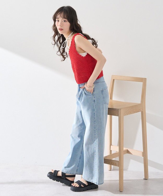 earth music&ecology クロシェビスチェ Deep Red