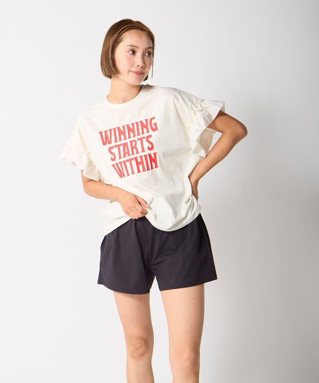 OP／FILA 【Kappa】フリル半袖Tシャツ オフホワイト