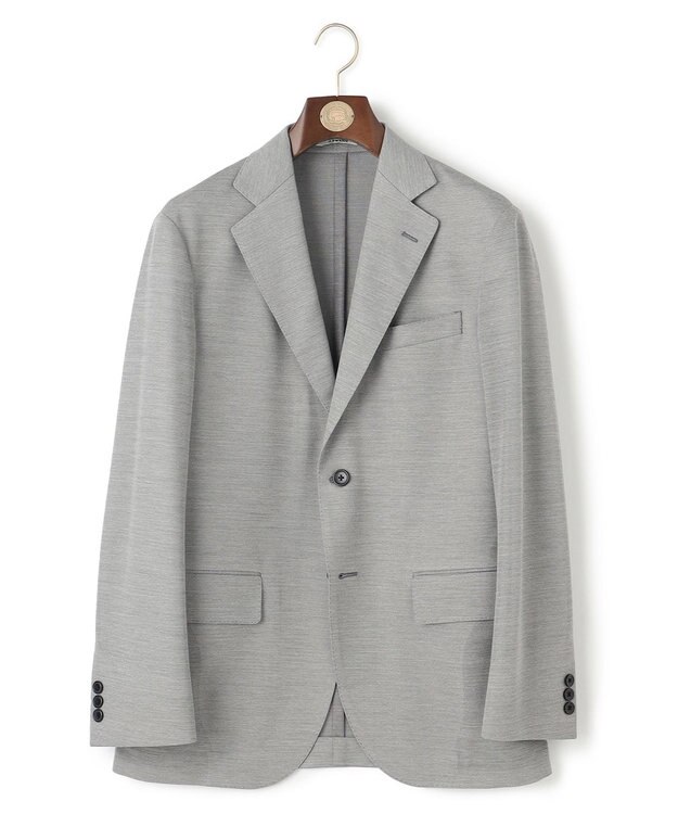 J.PRESS MEN プールに浮いているような快適な着心地【ストレッチ / 洗える / 吸水速乾/ 接触冷感】【J.PRESS-POOL WOOL】ジャージーセットアップ ジャケット ライトグレー系