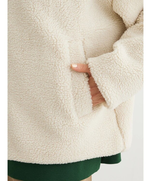 Green Parks スタンドカラーボアブルゾン Ivory