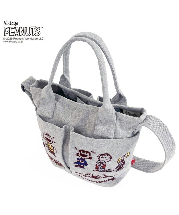 ROOTOTE 8422【スヌーピー】IP.ベビールー.ポケッツ.ピーナッツ-0C 04：ライトグレー