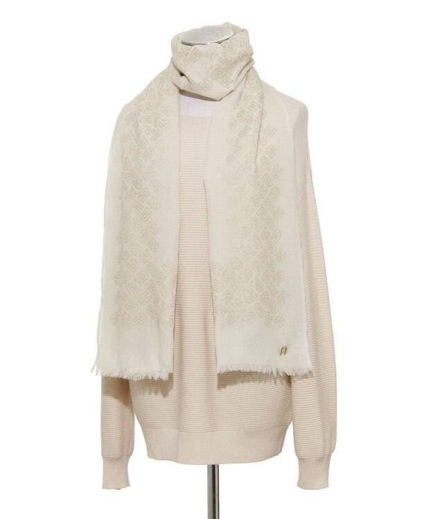 MOONBAT FURLA(フルラ）ウール アーチロゴストール オフホワイト