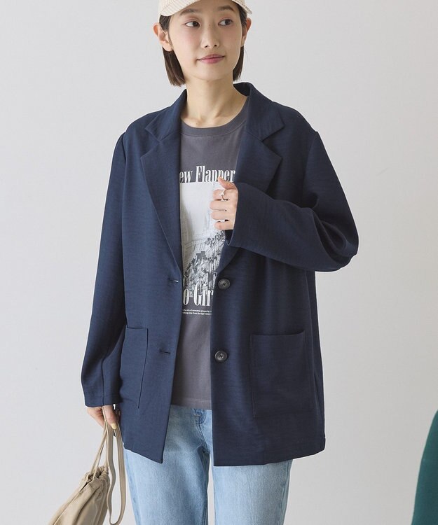 AMERICAN HOLIC リネンライクオーバーサイズジャケット Dark Navy