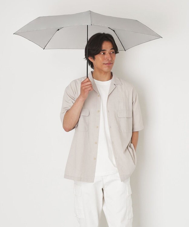 MOONBAT Magical tech(マジカルテック) 超軽量 折りたたみ傘 72g プレーン UV 大きめ55cm ライトグレー