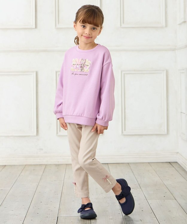 ANY KIDS 7days裏起毛ガーリーパンツ ミルキーベージュ