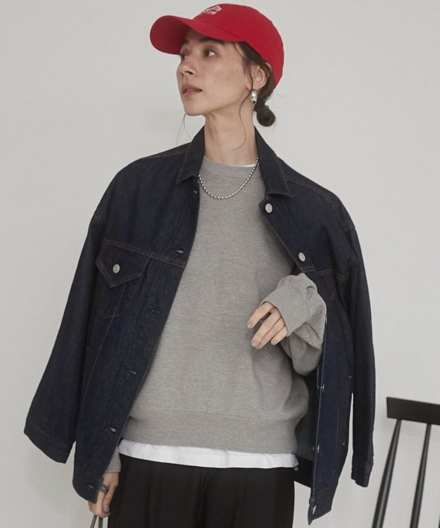 WEGO 【ANGIE VINTAGE】ビッグシルエットデニムジャケット / オーバーサイズGジャン ネイビー