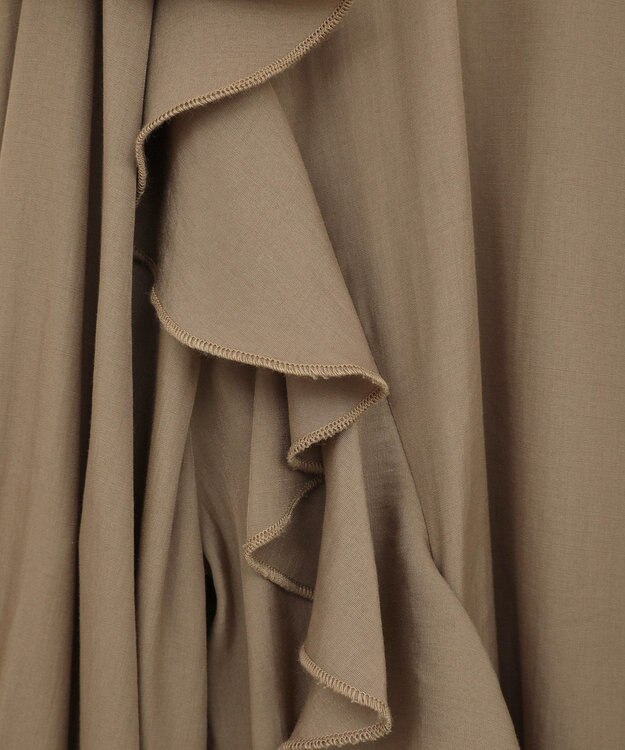 YECCA VECCA ラッフルリボンロングブラウス Camel