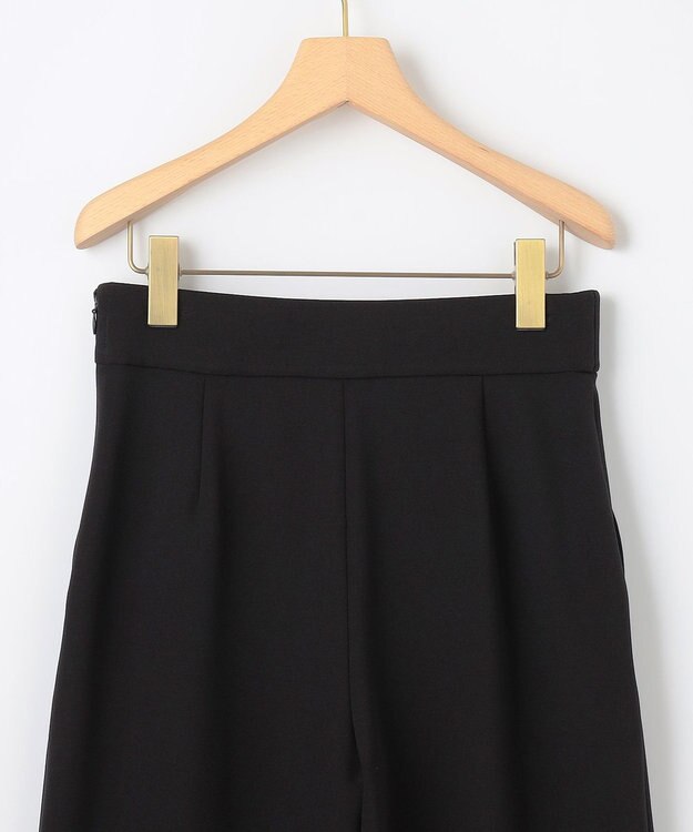 組曲 【暖かい・ストレッチ】バックウォームワイドタックパンツ ブラック系