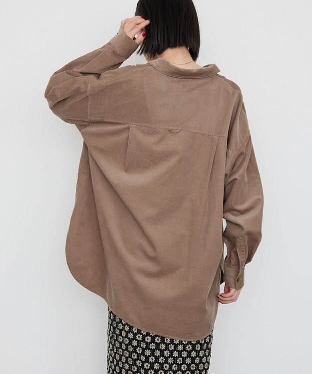 AMERICAN HOLIC Ｗポケットコーデュロイシャツ Gray Beige