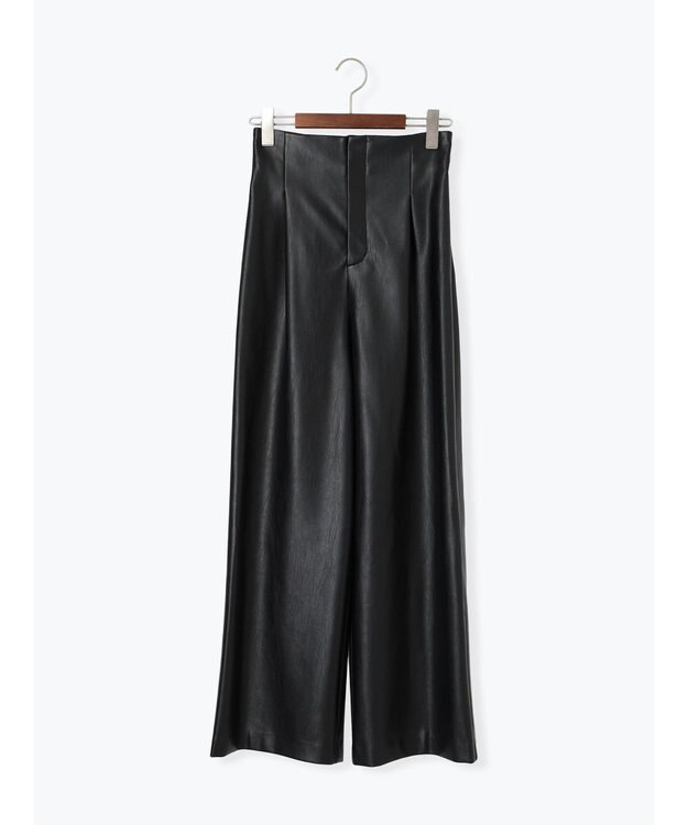 Te chichi フェイクレザーセミワイドパンツ《2025Autumn catalog item》 ブラック