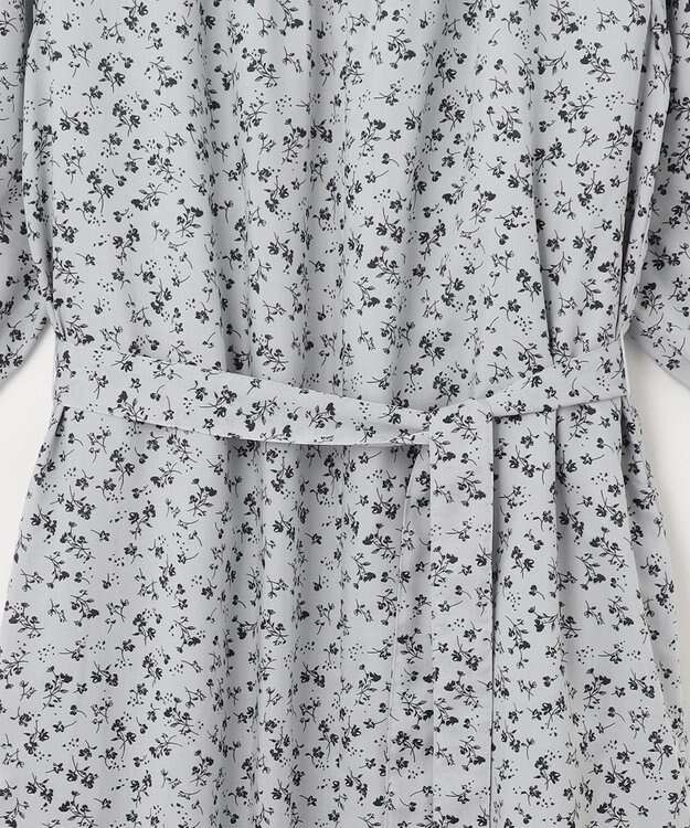 J.PRESS LADIES 【洗える】 スパンローンフラワー バンドカラー ワンピース サックスブルー系5