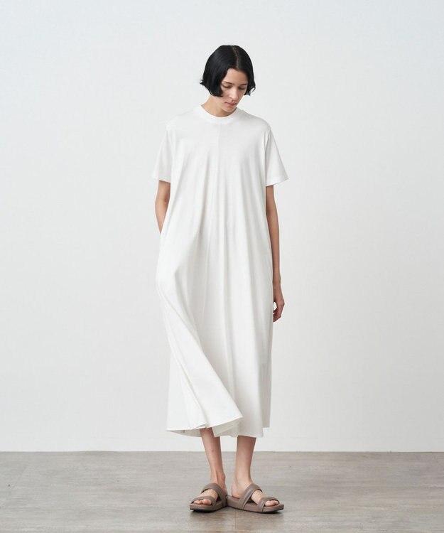 ATON 48/2 NATURAL DYE COTTON | フレアドレス WHITE