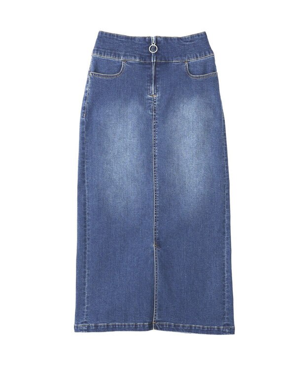 YECCA VECCA フロントZIPハイウエストデニムスカート Indigo