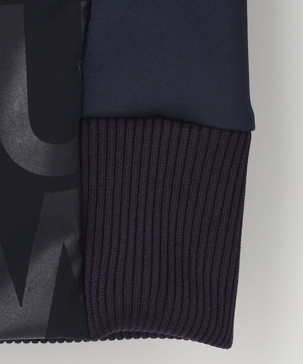 PW CIRCULUS 【MEN】【撥水/防風/ストレッチ】ロゴプリント ジップアップ フーデッド ブルゾン ネイビー系