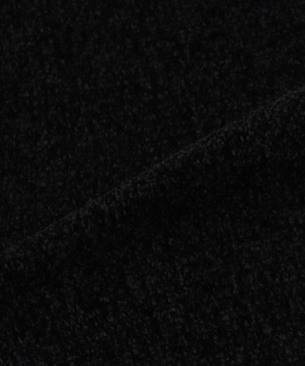 WEGO 【ユニセックス着用ITEM】ベロアモールワンポイントZIPカーディガン ブラック